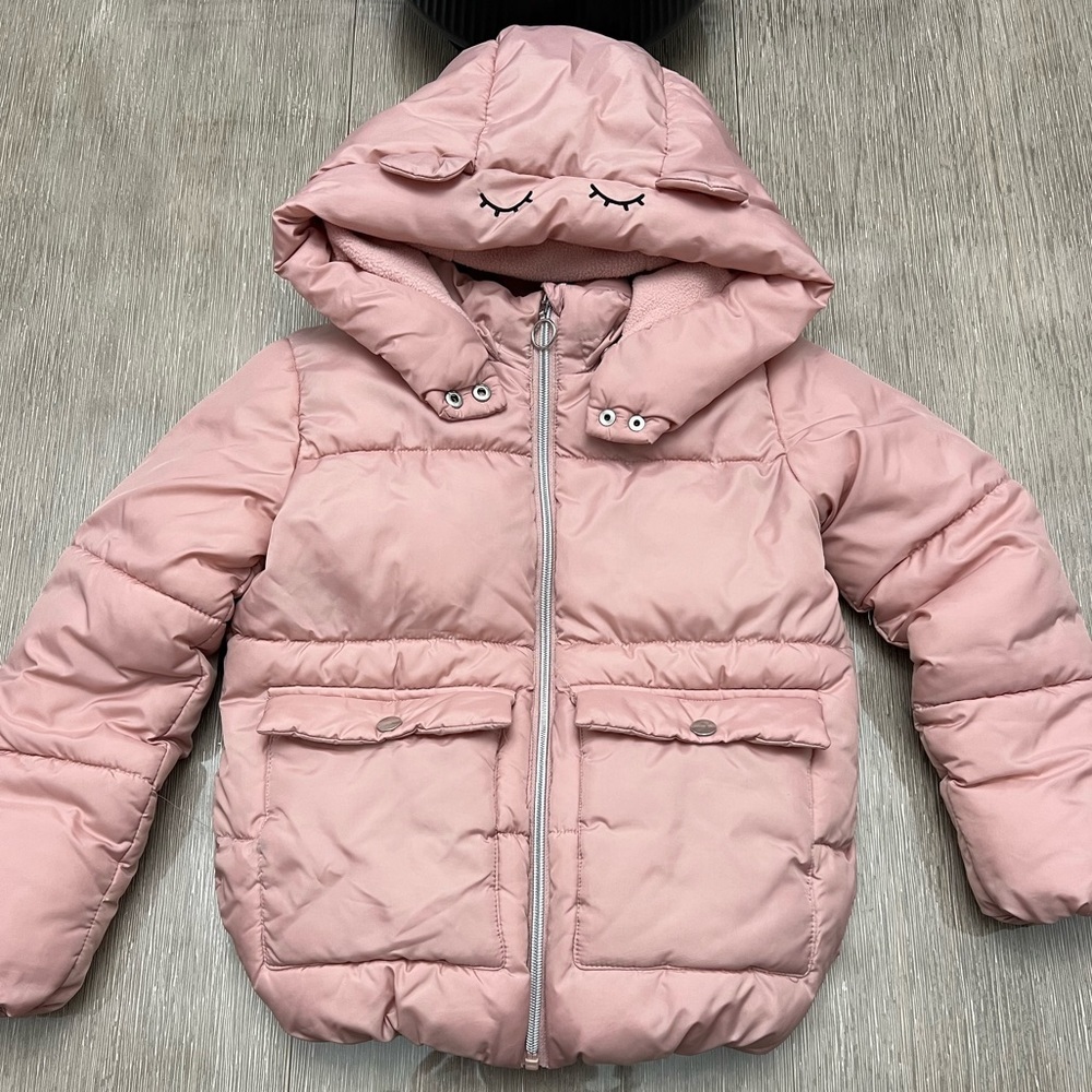 H&M puffer coat powder pink Size 8